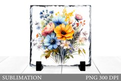 Flowers Sublimation. Flowers Slate Sublimation Product Image 1