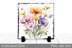 Flowers Sublimation. Wildflowers Slate Sublimation Product Image 1
