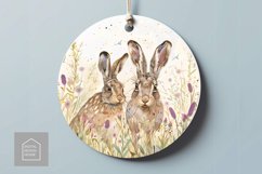 Spring Hares |Hare Watercolour Art | 4 Designs PNG 