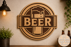 Round Beer Mug Laser Cut SVG Design Product Image 1