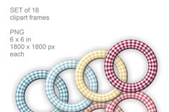 Round Buffalo Plaid Frame Set of 16 PNG in Fall Colors