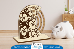 Flowers Round Calendar Lasercut Product Image 1