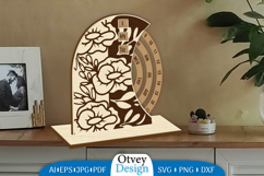 Flowers Round Calendar Lasercut Product Image 1