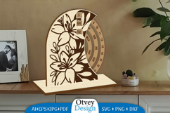 Flowers Round Calendar Lasercut Product Image 3