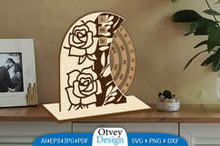 Flowers Round Calendar Lasercut Product Image 1