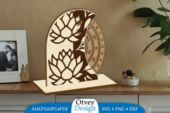 Flowers Round Calendar Lasercut Product Image 1