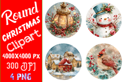 Round Christmas Clipart Product Image 1