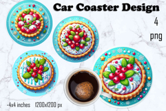 Round Christmas cookie decor Sublimation car Coaster Product Image 1