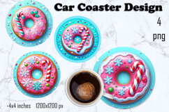 Round Christmas cookie decor Sublimation car Coaster Product Image 1