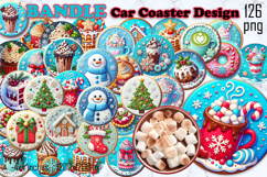 Round Christmas cookie decor Sublimation car Coaster Product Image 1