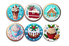 Round Christmas cookie decor Sublimation car Coaster Product Image 7
