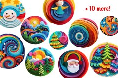 Round Christmas Ornament Sublimation Bundle / PNG / 300 DPI Product Image 10