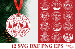 Round Christmas Ornaments SVG Files Pack Product Image 1