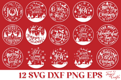 Round Christmas Ornaments SVG Files Pack Product Image 2