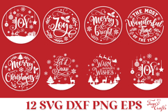 Round Christmas Ornaments SVG Files Pack Product Image 6