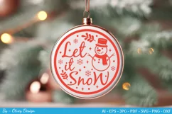 Round Christmas Ornaments SVG | Round Sign SVG Cricut Product Image 1