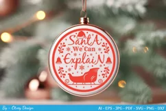 Round Christmas Ornaments SVG | Round Sign SVG Cricut Product Image 1