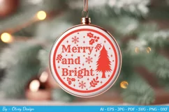 Round Christmas Ornaments SVG | Round Sign SVG Cricut Product Image 1
