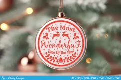 Round Christmas Ornaments SVG | Round Sign SVG Cricut Product Image 1