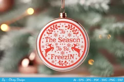 Round Christmas Ornaments SVG | Round Sign SVG Cricut Product Image 1