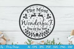 Round Christmas Ornaments SVG | Round Sign SVG Cricut Product Image 2