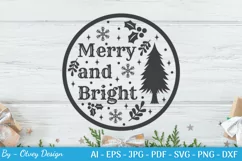 Round Christmas Ornaments SVG | Round Sign SVG Cricut Product Image 2