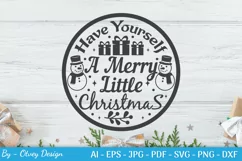 Round Christmas Ornaments SVG | Round Sign SVG Cricut Product Image 2
