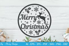 Round Christmas Ornaments SVG | Round Sign SVG Cricut Product Image 2