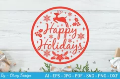 Round Christmas Ornaments SVG | Round Sign SVG Cricut Product Image 2