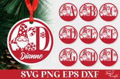 Round Christmas Monogram Ornament SVG Product Image 1