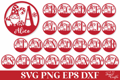 Round Christmas Monogram Ornament SVG Product Image 2