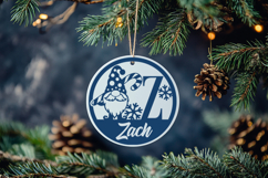 Round Christmas Monogram Ornament SVG Product Image 7