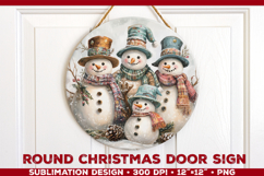Round Christmas Door Sign Sublimation Designs Bundle Product Image 3