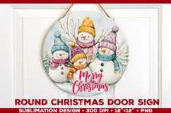 Round Christmas Door Sign Sublimation Designs Bundle Product Image 13