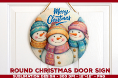 Round Christmas Door Sign Sublimation Designs Bundle Product Image 16