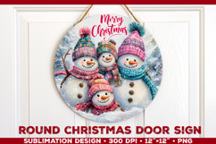 Round Christmas Door Sign Sublimation Designs Bundle Product Image 19