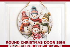 Round Christmas Door Sign Sublimation Designs Bundle Product Image 22