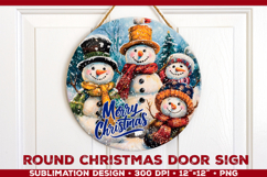 Round Christmas Door Sign Sublimation Designs Bundle Product Image 23
