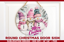 Round Christmas Door Sign Sublimation Designs Bundle Product Image 24