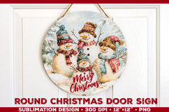 Round Christmas Door Sign Sublimation Designs Bundle Product Image 25