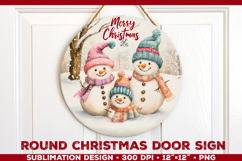 Round Christmas Door Sign Sublimation Designs Bundle Product Image 26