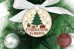 Christmas Round Sublimation Design | Christmas Wishes Product Image 2