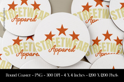 Streetwear Appared Round Coaster Sublimation Design Product Image 1