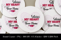 Romantic Heart Quote Round Coaster Sublimation Design Product Image 1