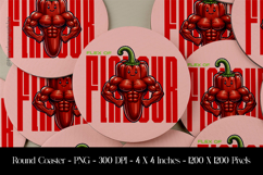 Chilli Flavour Round Coaster Sublimation Design Product Image 1