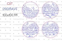 Happy Mothers Day coasters laser engrave, Love You Mom Product Image 2
