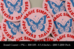 Simple Beautifly Everyday Magic Round Coaster Sublimation De Product Image 1