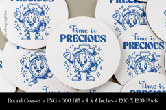 Time Is Precious Round Coaster Sublimation Design Product Image 1