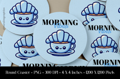 Morning Vibes Round Coaster Sublimation Design Product Image 1