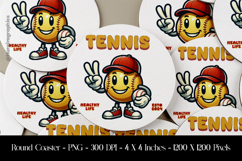 Tennis Healthy Life Round Coaster Sublimation Design Product Image 1